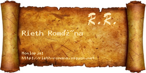 Rieth Romána névjegykártya